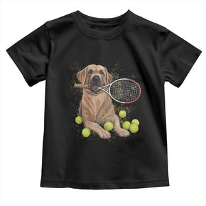 Funny Labrador Dog Playing Tennis Ball Toddler T Shirt Pet Lover Gift TS12 Black Print Your Wear