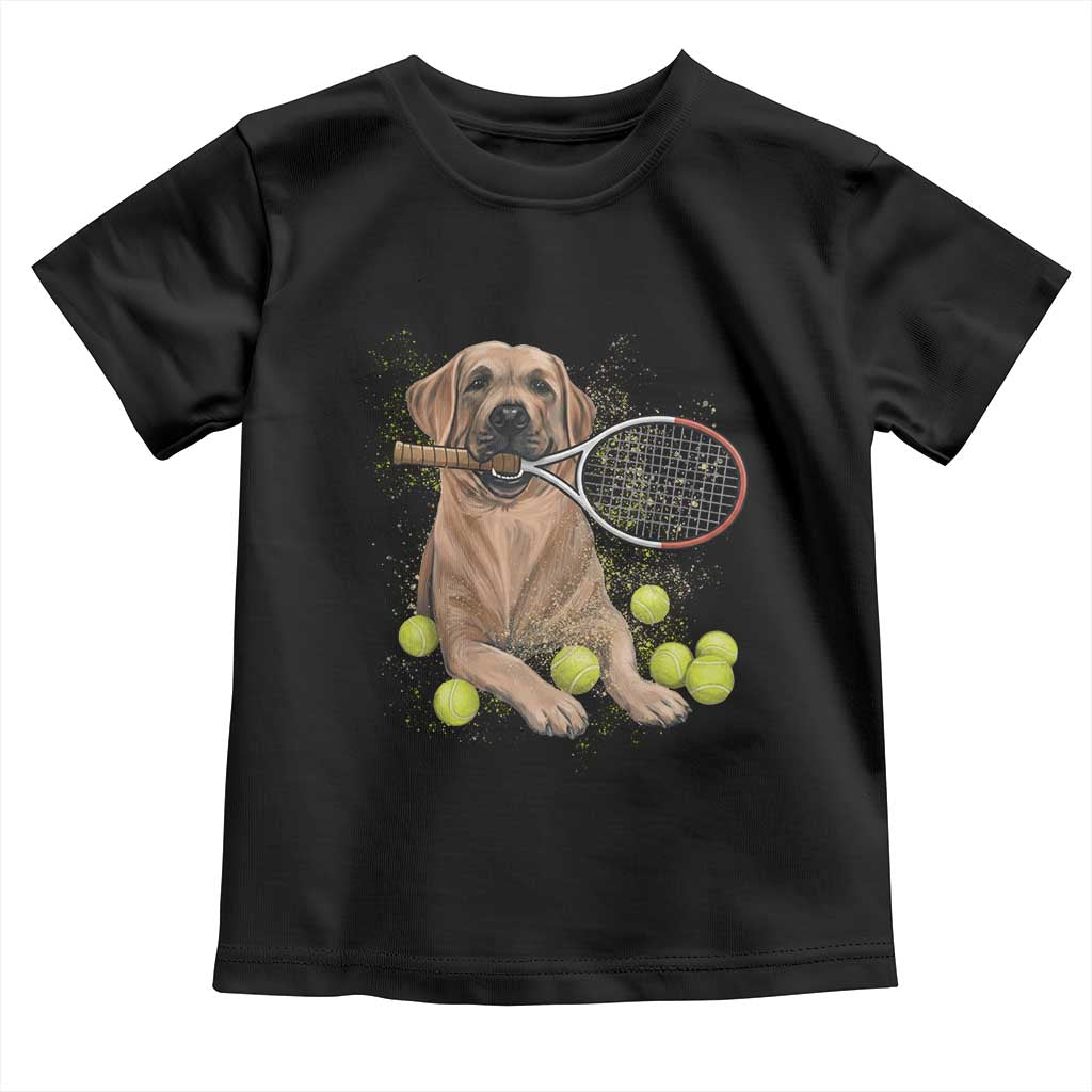 Funny Labrador Dog Playing Tennis Ball Toddler T Shirt Pet Lover Gift TS12 Black Print Your Wear