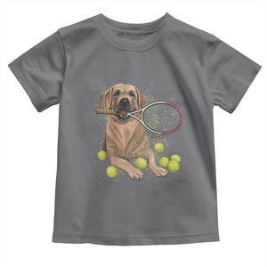 Funny Labrador Dog Playing Tennis Ball Toddler T Shirt Pet Lover Gift TS12 Charcoal Print Your Wear