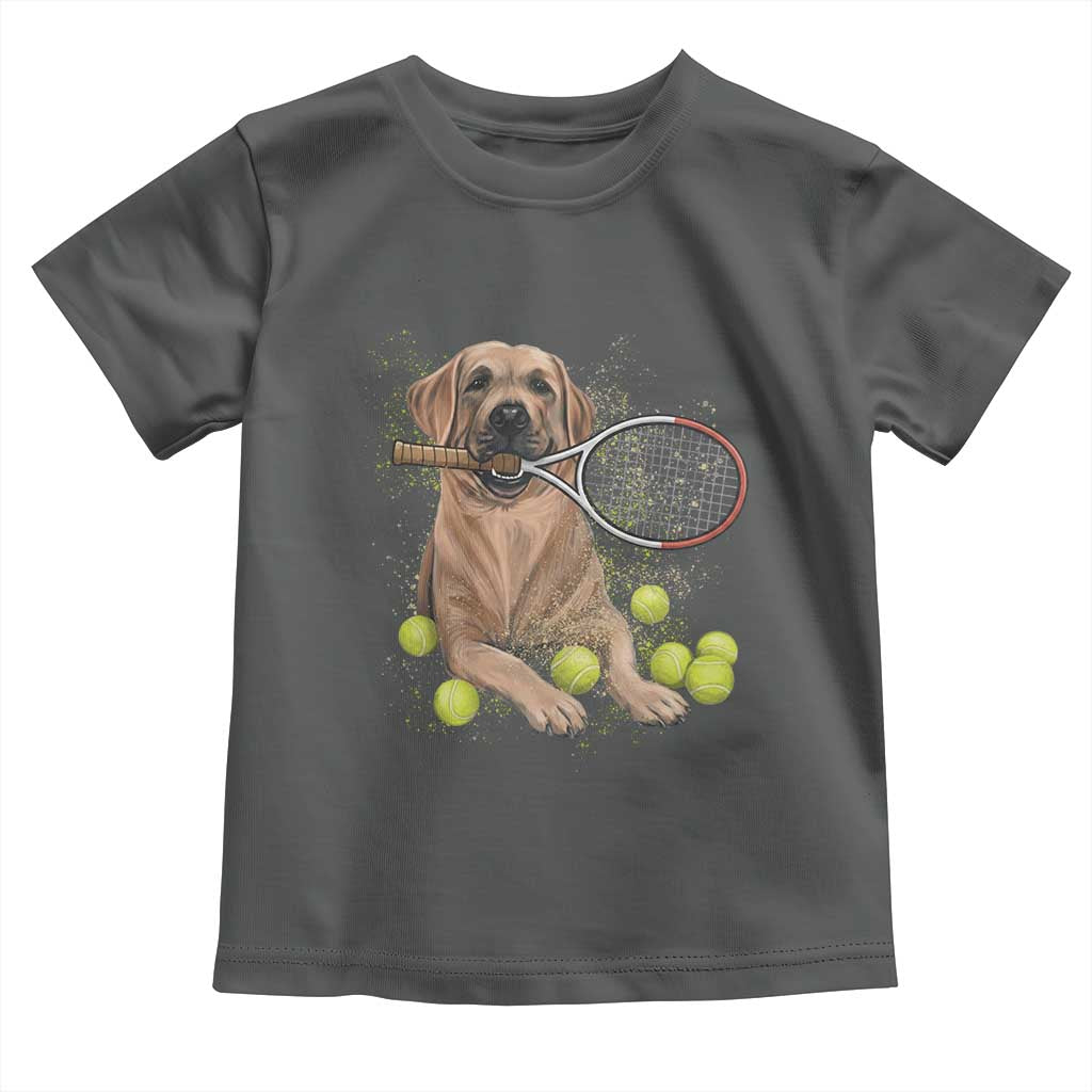 Funny Labrador Dog Playing Tennis Ball Toddler T Shirt Pet Lover Gift TS12 Dark Heather Print Your Wear