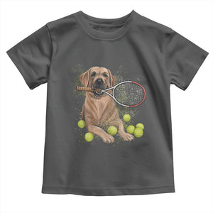 Funny Labrador Dog Playing Tennis Ball Toddler T Shirt Pet Lover Gift TS12 Dark Heather Print Your Wear