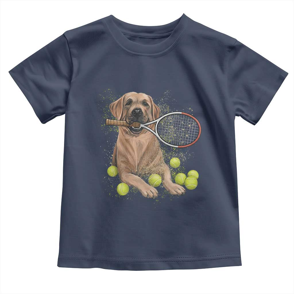 Funny Labrador Dog Playing Tennis Ball Toddler T Shirt Pet Lover Gift TS12 Navy Print Your Wear