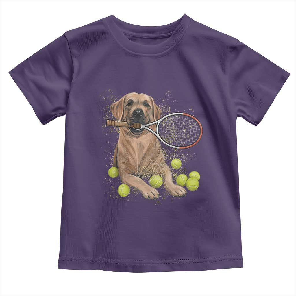 Funny Labrador Dog Playing Tennis Ball Toddler T Shirt Pet Lover Gift TS12 Purple Print Your Wear