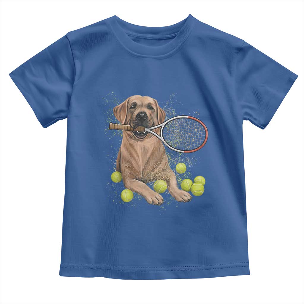 Funny Labrador Dog Playing Tennis Ball Toddler T Shirt Pet Lover Gift TS12 Royal Blue Print Your Wear