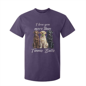 Funny Labrador Tennis Lover T Shirt For Kid I Love You More Than Tennis Ball TS12 Purple Print Your Wear