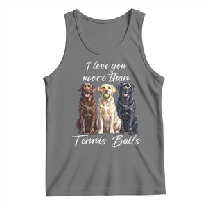 Funny Labrador Tennis Lover Tank Top I Love You More Than Tennis Ball TS12 Black Heather Print Your Wear