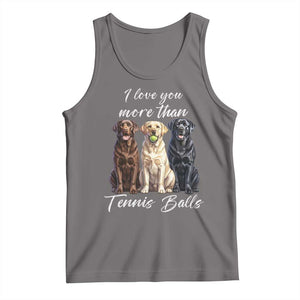 Funny Labrador Tennis Lover Tank Top I Love You More Than Tennis Ball TS12 Deep Heather Print Your Wear