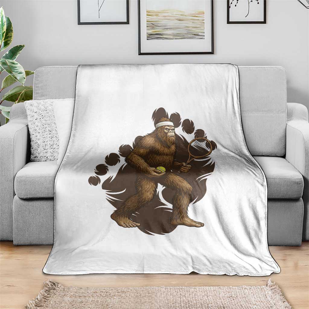 Funny Bigfoot Tennis Player Throw Blanket Folklore Cryptid Gift TS12 Print Your Wear