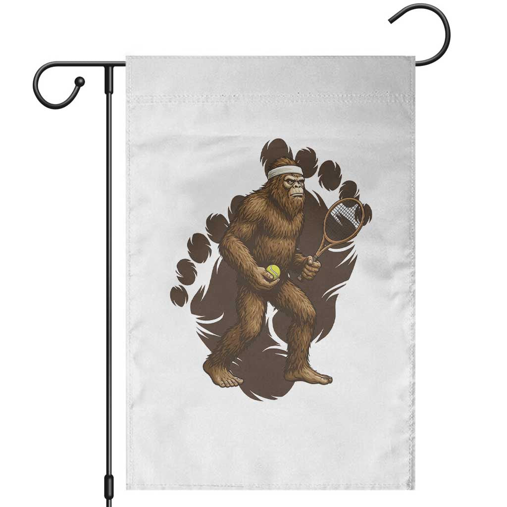 Funny Bigfoot Tennis Player Garden Flag Folklore Cryptid Gift TS12 White Print Your Wear