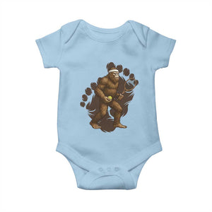 Funny Bigfoot Tennis Player Baby Onesie Folklore Cryptid Gift TS12 Light Blue Print Your Wear