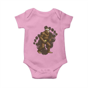 Funny Bigfoot Tennis Player Baby Onesie Folklore Cryptid Gift TS12 Light Pink Print Your Wear