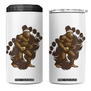 Funny Bigfoot Tennis Player 4 in 1 Can Cooler Tumbler Folklore Cryptid Gift TS12 One Size: 16 oz White Print Your Wear