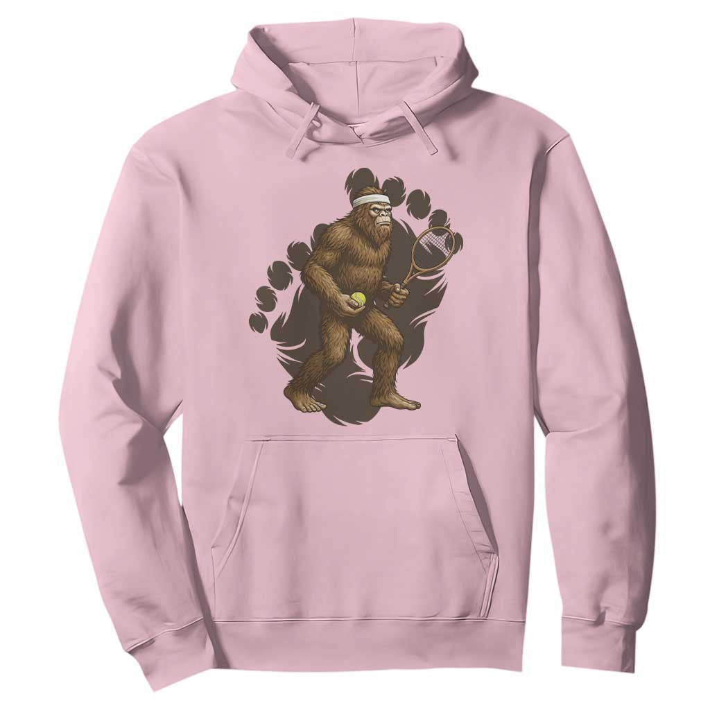 Funny Bigfoot Tennis Player Hoodie Folklore Cryptid Gift TS12 Light Pink Print Your Wear
