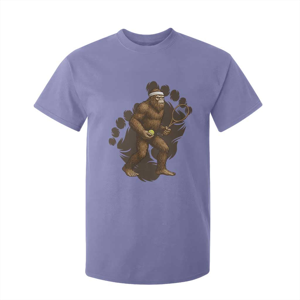 Funny Bigfoot Tennis Player T Shirt For Kid Folklore Cryptid Gift TS12 Violet Print Your Wear
