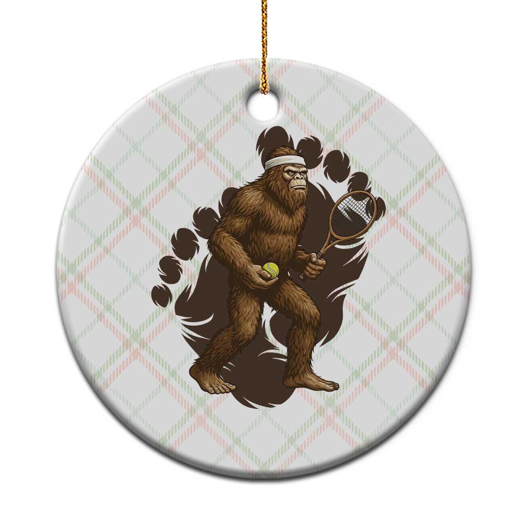 Funny Bigfoot Tennis Player Ceramic Ornament Folklore Cryptid Gift TS12 1pc Christmas Plaid Print Your Wear