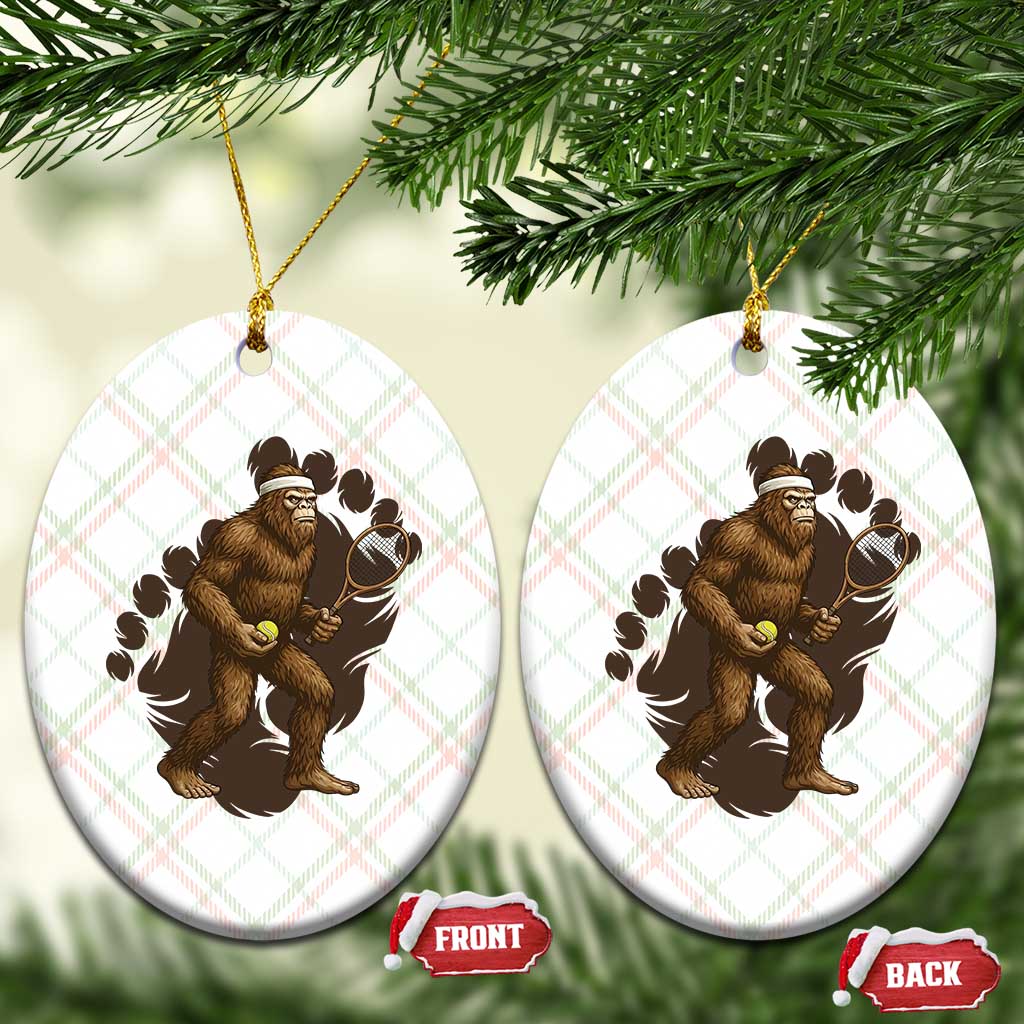 Funny Bigfoot Tennis Player Ceramic Ornament Folklore Cryptid Gift TS12 Print Your Wear