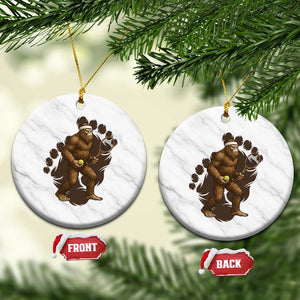 Funny Bigfoot Tennis Player Ceramic Ornament Folklore Cryptid Gift TS12 1pc White Marble Print Your Wear