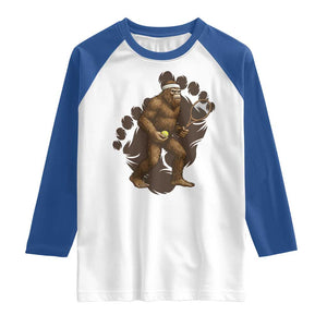 Funny Bigfoot Tennis Player Raglan Shirt Folklore Cryptid Gift TS12 White Royal Print Your Wear