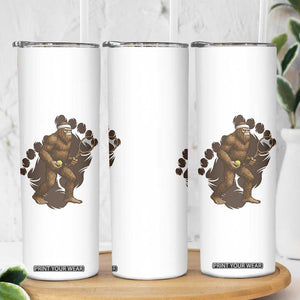 Funny Bigfoot Tennis Player Skinny Tumbler Folklore Cryptid Gift TS12 Print Your Wear