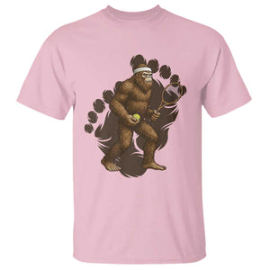 Funny Bigfoot Tennis Player T Shirt Folklore Cryptid Gift TS12 Light Pink Print Your Wear