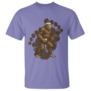 Funny Bigfoot Tennis Player T Shirt Folklore Cryptid Gift TS12 Violet Print Your Wear