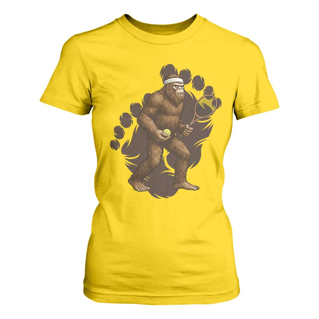 Funny Bigfoot Tennis Player T Shirt For Women Folklore Cryptid Gift TS12 Daisy Print Your Wear