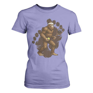 Funny Bigfoot Tennis Player T Shirt For Women Folklore Cryptid Gift TS12 Violet Print Your Wear