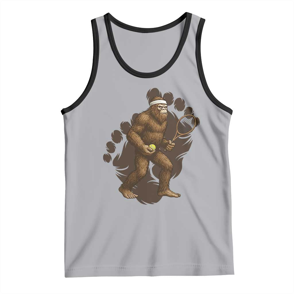 Funny Bigfoot Tennis Player Tank Top Folklore Cryptid Gift TS12 Athletic Heather Black Print Your Wear