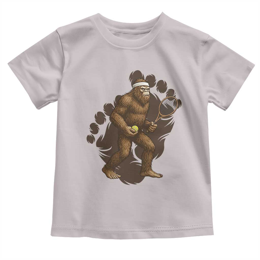 Funny Bigfoot Tennis Player Toddler T Shirt Folklore Cryptid Gift TS12 Ice Gray Print Your Wear