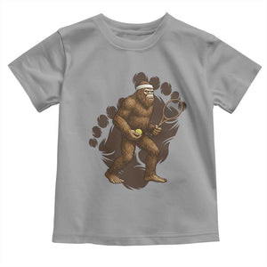Funny Bigfoot Tennis Player Toddler T Shirt Folklore Cryptid Gift TS12 Sport Gray Print Your Wear