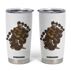 Funny Bigfoot Tennis Player Tumbler Cup Folklore Cryptid Gift TS12 White Print Your Wear