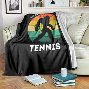 Id Rather Be Playing Tennis Throw Blanket Vintage Retro Bigfoot Tennis Player Gift TS12 Print Your Wear