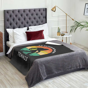 Id Rather Be Playing Tennis Throw Blanket Vintage Retro Bigfoot Tennis Player Gift TS12 Print Your Wear