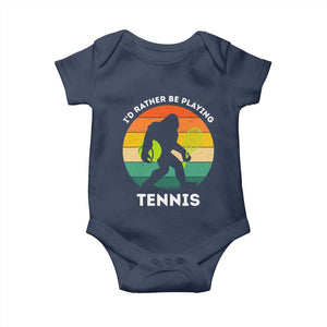 Id Rather Be Playing Tennis Baby Onesie Vintage Retro Bigfoot Tennis Player Gift TS12 Navy Print Your Wear