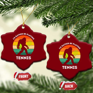 Id Rather Be Playing Tennis Ceramic Ornament Vintage Retro Bigfoot Tennis Player Gift TS12 Print Your Wear