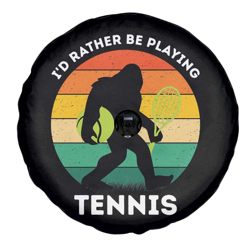 Id Rather Be Playing Tennis Spare Tire Cover Vintage Retro Bigfoot Tennis Player Gift TS12 Print Your Wear