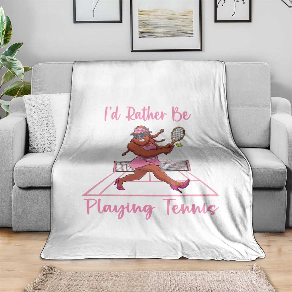 Funny Sexy Bigfoot Playing Tennis Throw Blanket Gift For Girls TS12 Print Your Wear