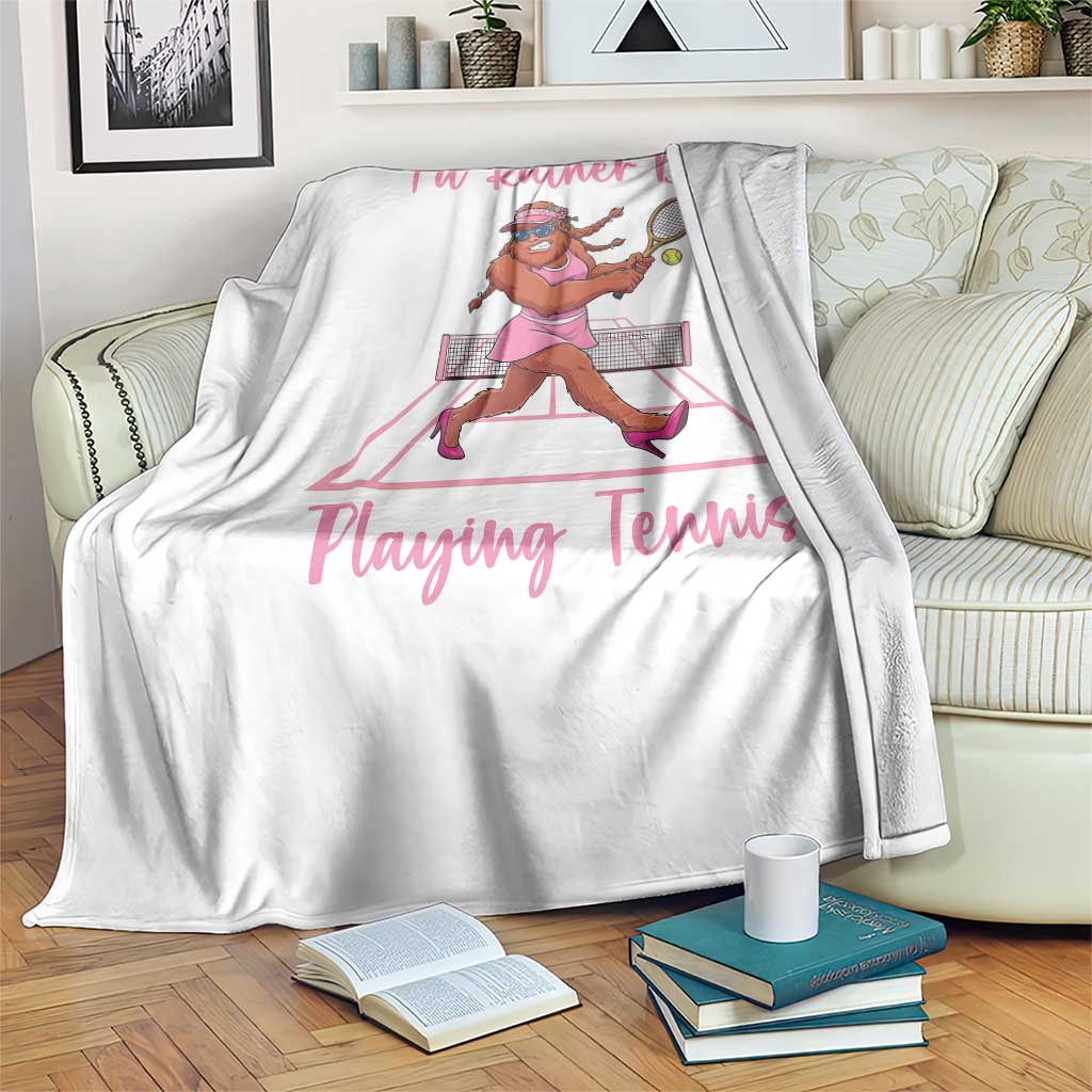 Funny Sexy Bigfoot Playing Tennis Throw Blanket Gift For Girls TS12 Print Your Wear