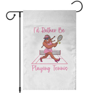 Funny Sexy Bigfoot Playing Tennis Garden Flag Gift For Girls TS12 White Print Your Wear
