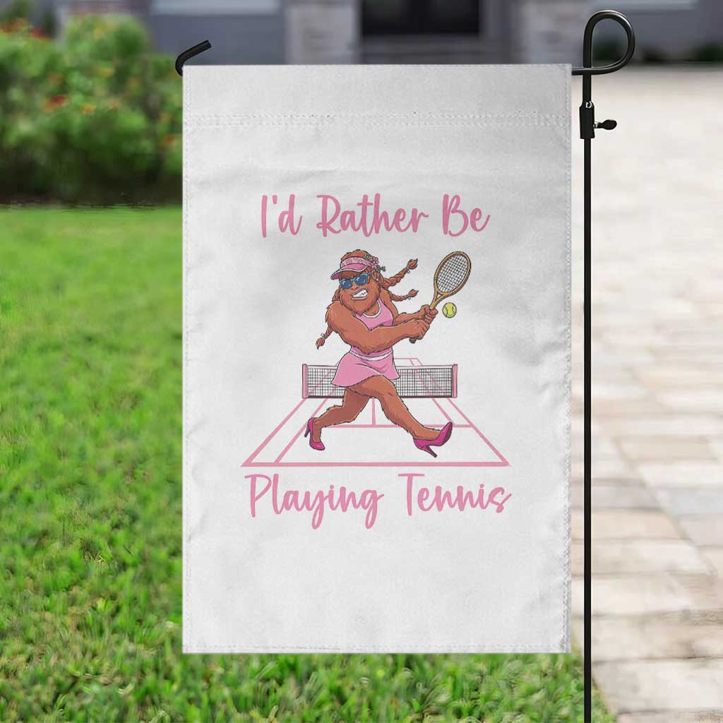 Funny Sexy Bigfoot Playing Tennis Garden Flag Gift For Girls TS12 Print Your Wear