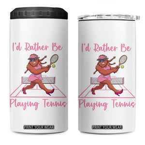 Funny Sexy Bigfoot Playing Tennis 4 in 1 Can Cooler Tumbler Gift For Girls TS12 One Size: 16 oz White Print Your Wear
