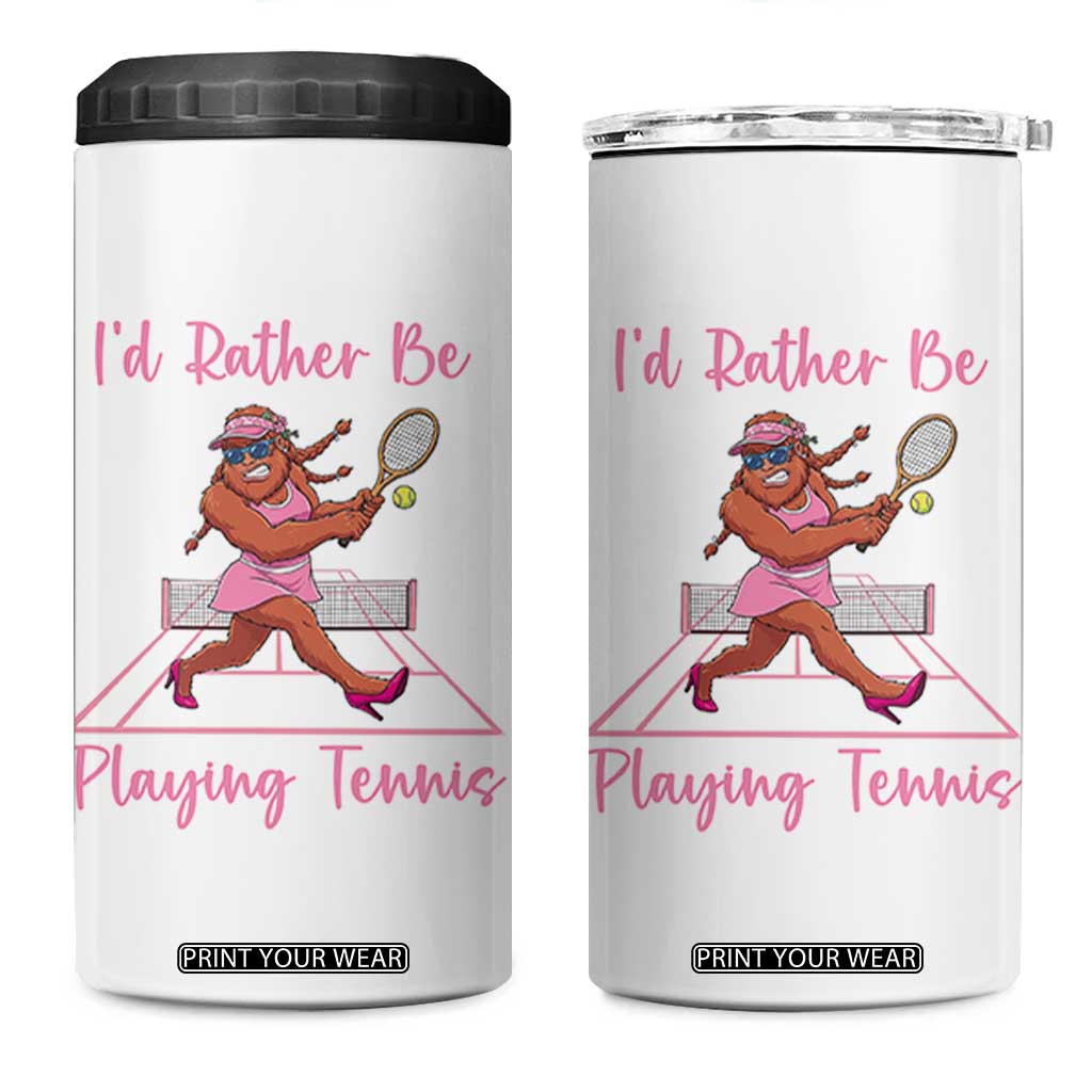 Funny Sexy Bigfoot Playing Tennis 4 in 1 Can Cooler Tumbler Gift For Girls TS12 One Size: 16 oz White Print Your Wear