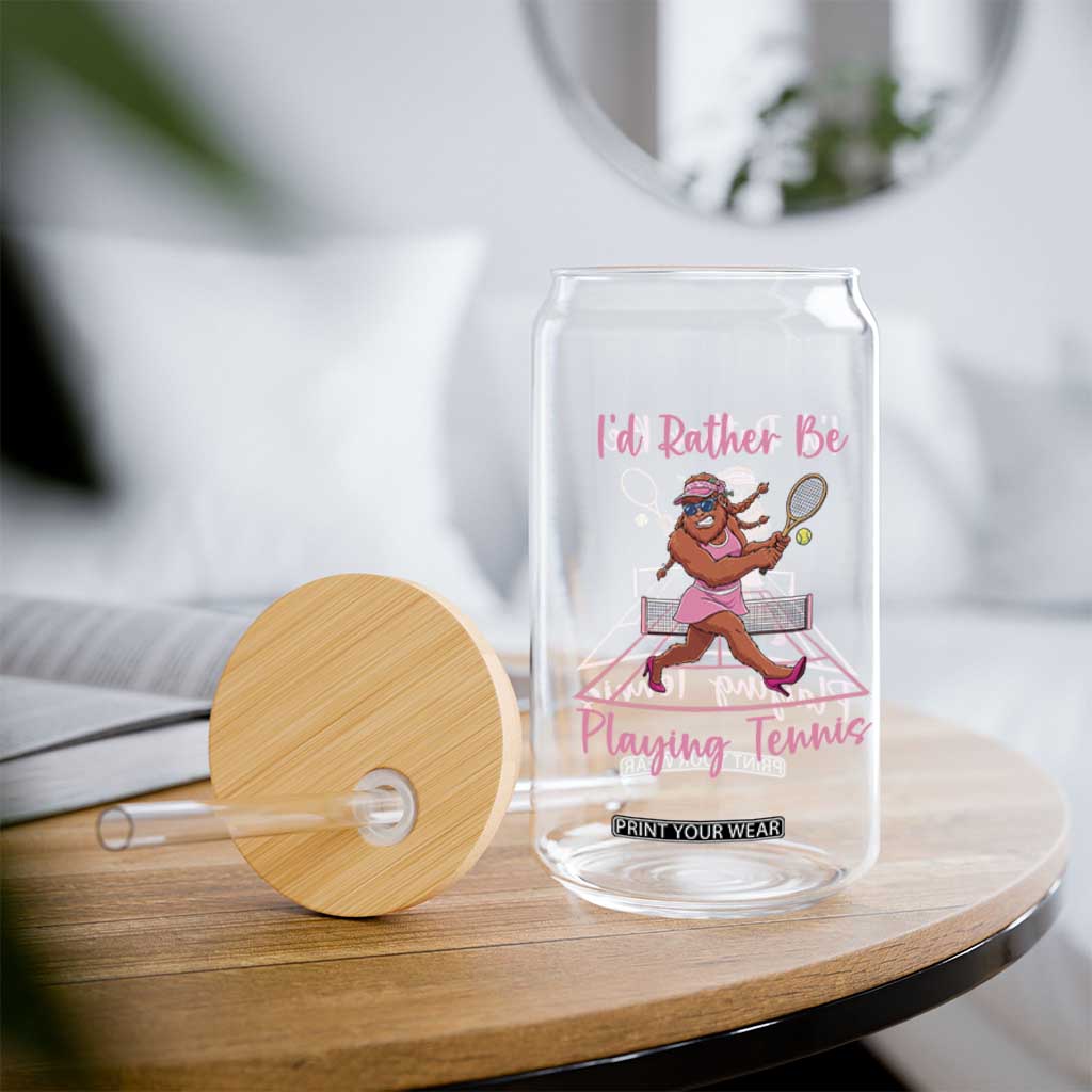Funny Sexy Bigfoot Playing Tennis Glass Can Gift For Girls TS12 Print Your Wear