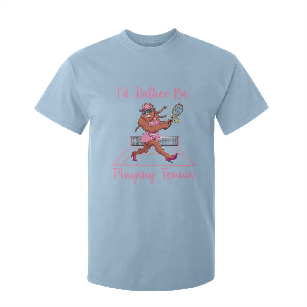 Funny Sexy Bigfoot Playing Tennis T Shirt For Kid Gift For Girls TS12 Light Blue Print Your Wear