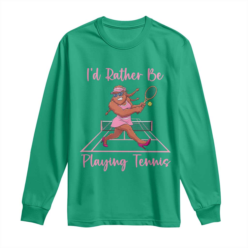 Funny Sexy Bigfoot Playing Tennis Long Sleeve Shirt Gift For Girls TS12 Irish Green Print Your Wear