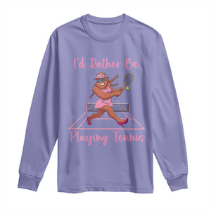 Funny Sexy Bigfoot Playing Tennis Long Sleeve Shirt Gift For Girls TS12 Violet Print Your Wear