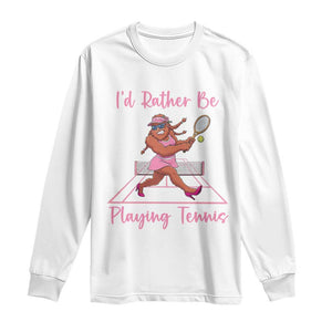 Funny Sexy Bigfoot Playing Tennis Long Sleeve Shirt Gift For Girls TS12 White Print Your Wear