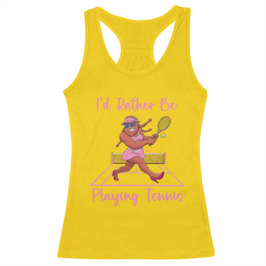 Funny Sexy Bigfoot Playing Tennis Racerback Tank Top Gift For Girls TS12 Daisy Print Your Wear