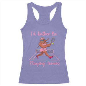 Funny Sexy Bigfoot Playing Tennis Racerback Tank Top Gift For Girls TS12 Violet Print Your Wear