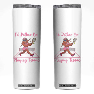 Funny Sexy Bigfoot Playing Tennis Skinny Tumbler Gift For Girls TS12 White Print Your Wear